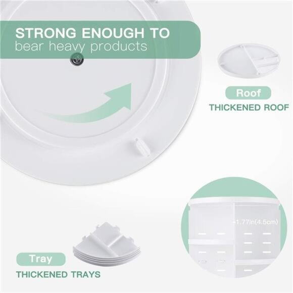 360 Rotating Makeup Organizer,DIY Adjustable Spinning Holder,Foldable Storage - Picture 5 of 7